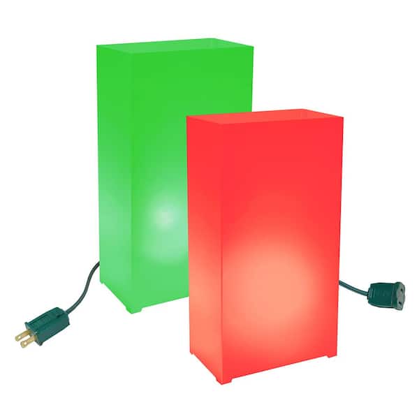 LUMABASE Red and Green Light Electric Luminaria Kit (10-Count String)