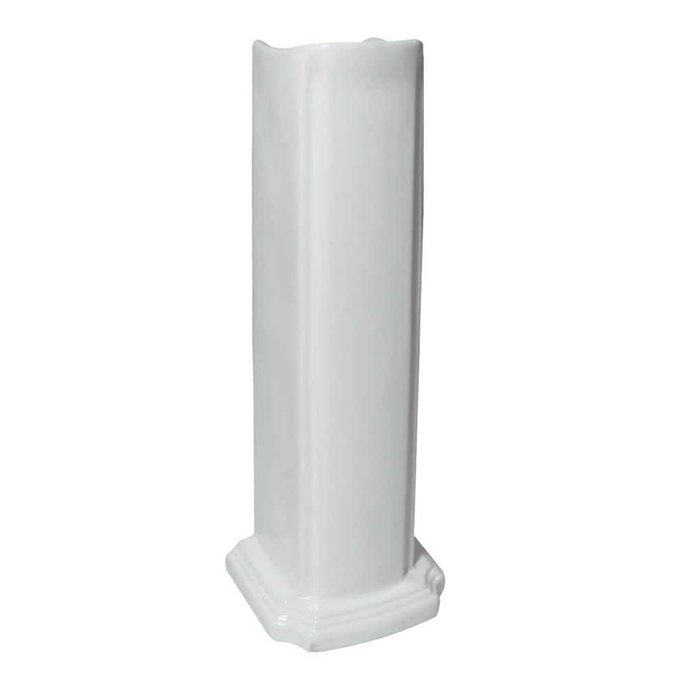 Glossy White Porcelain Pedestal Bathroom Sink Leg Support
