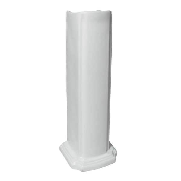 RENOVATORS SUPPLY MANUFACTURING White Porcelain Pedestal Bathroom Sink Leg Base 26.75" H for Pedestal Sinks