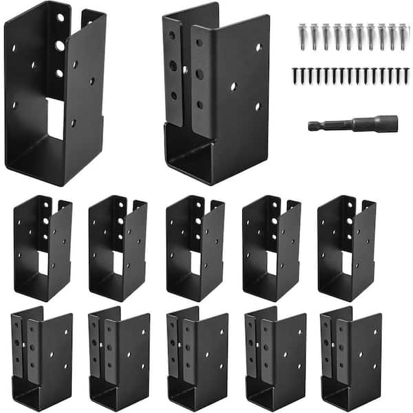 2x4 12-Gauge Q235B Steel Concealed Joist Hangers Powder Coated for Outdoor Trim and Beam Mounting 12 Pack