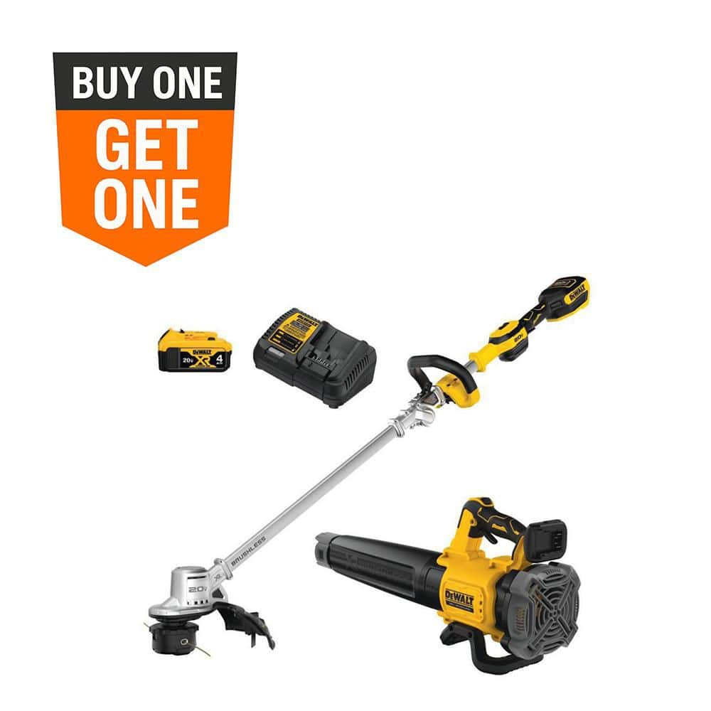 DEWALT 20V MAX Cordless Battery Powered String Trimmer & Blower Combo Kit with (1) 4 Ah Battery & Charger DCKO222M1
