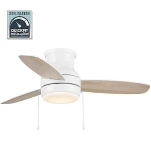 Ashby Park 44 in. White Color Changing Integrated LED Matte White Indoor Ceiling Fan with Light and 3 Reversible Blades