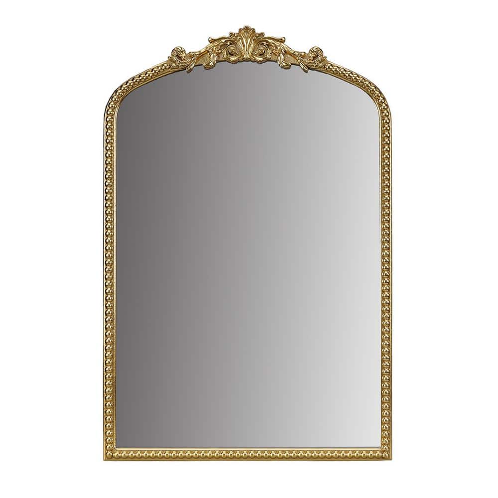 Gold 26 in. W x 39 in. H Mid Century lrregular MDF Framed Mirror Bathroom M