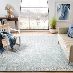 Abstract Blue/Ivory 8 ft. x 10 ft. Floral Trellis Area Rug