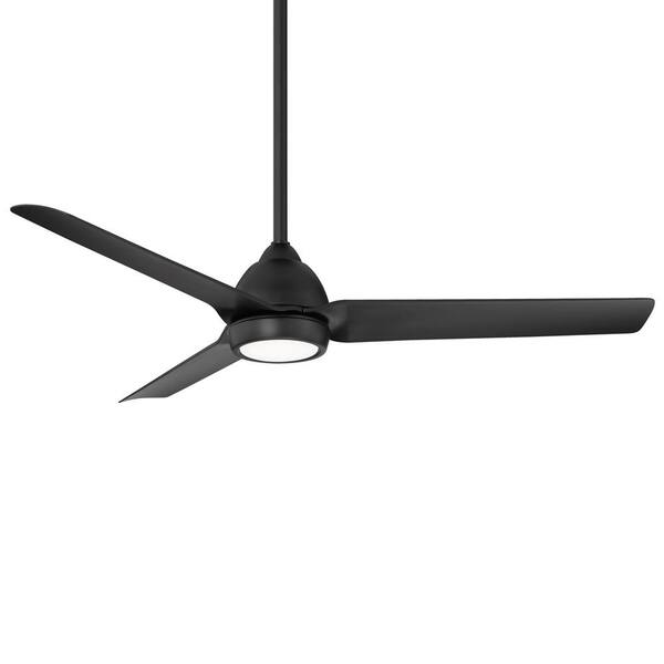 WAC Lighting Mocha 54 in. Indoor/Outdoor Matte Black 3-Blade Smart Compatible Ceiling Fan with LED Light Kit and Remote Control