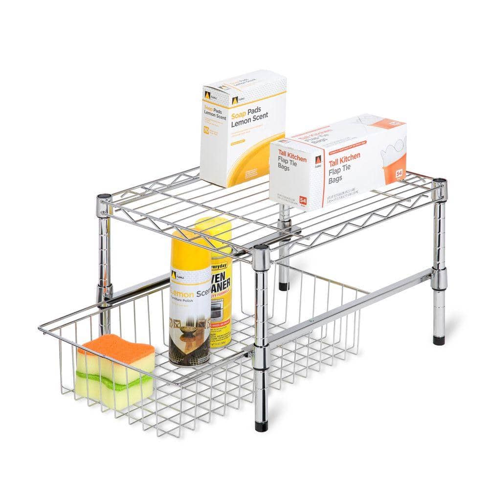 Chrome Adjustable 2-Tier Over Cabinet Spice Rack
