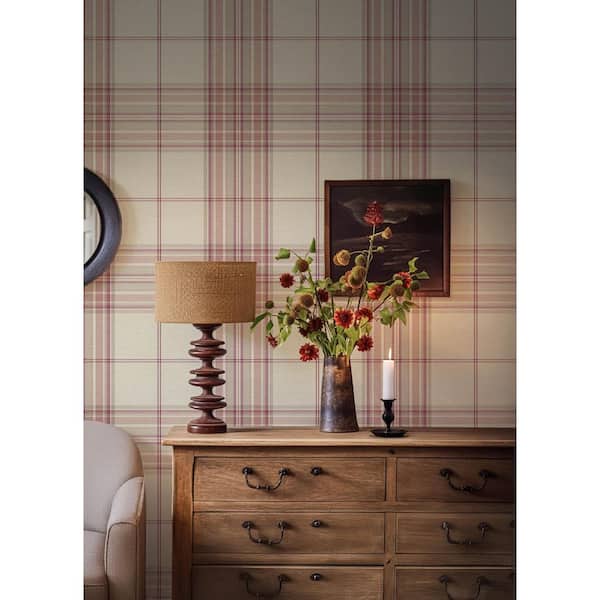 Westley Magenta Plaid Wallpaper