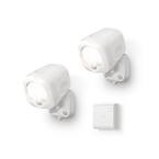 White Smart Lighting Motion Activated Outdoor Integrated LED Spot Light Battery 2-Pack with Smart Lighting Bridge White