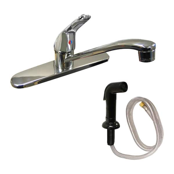 KISSLER and CO Dominion Single-Handle Standard Kitchen Faucet with Side Sprayer in Chrome