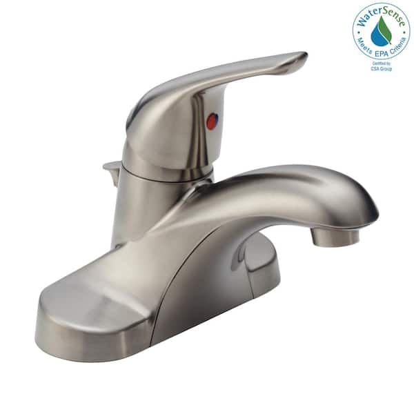 Brushed Nickel Delta Centerset Bathroom Faucets B510lf Ssppu Eco 31 600 
