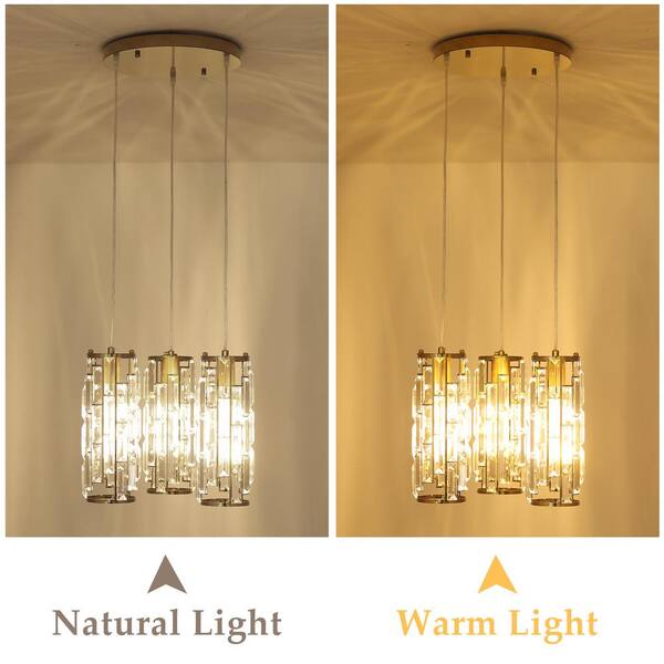 LWYTJO 3-Light Gold Pendant Light for Bedroom Kitchen Dining