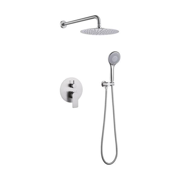 Tahanbath 2-Spray Dual Shower Wall Mount Fixed and Handheld Shower