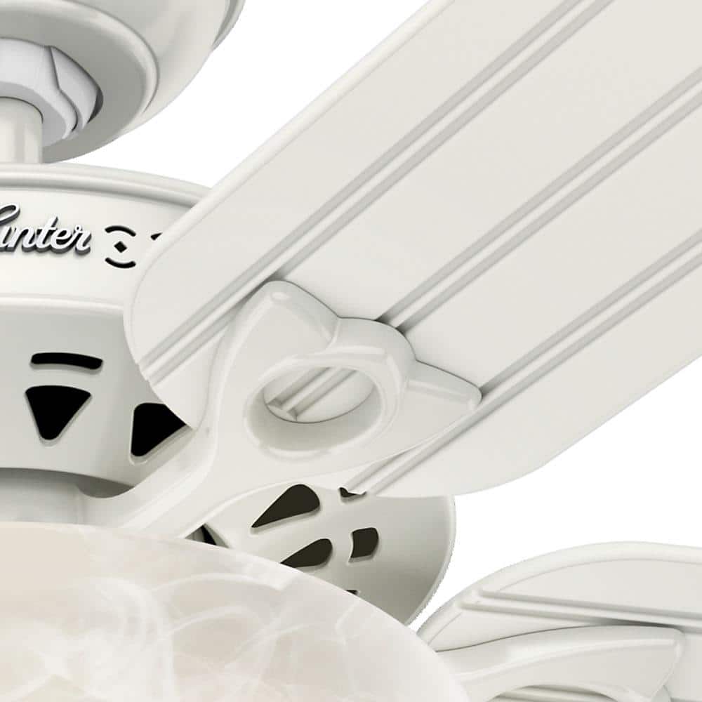White 52" Ceiling Fan with Light and Remote