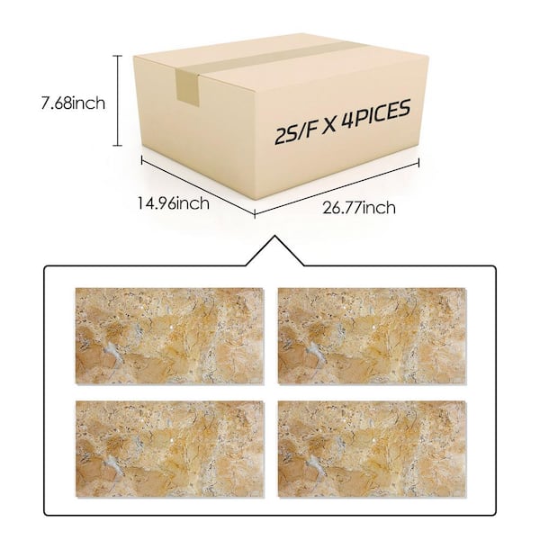 Unbranded - Hyatt Polished Yellow Beige 12 in. x 24 in. Finished Marble Natural Stone Floor and Wall Tile (8 sq. ft./Case)