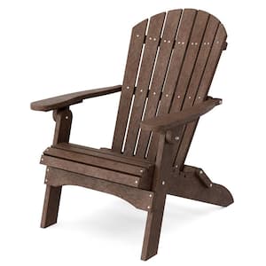 Heritage Tudor Brown Plastic Outdoor Folding Adirondack Chair