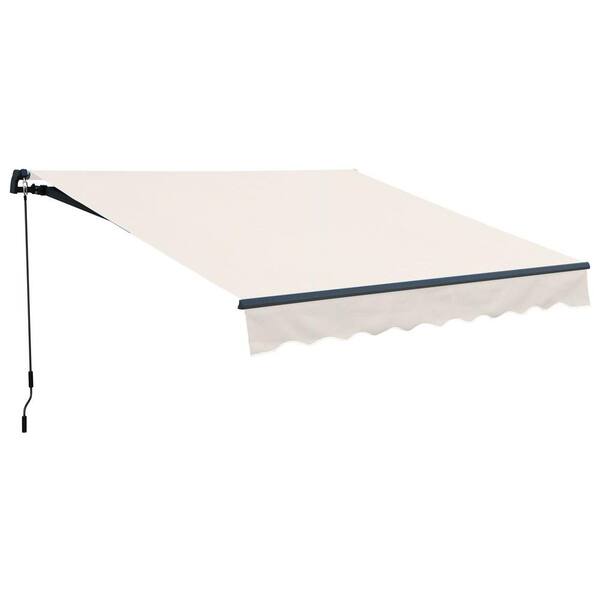 Aoodor 12 ft. x 8 ft. Metal Manual Patio Retractable Awnings 98.42 in ...