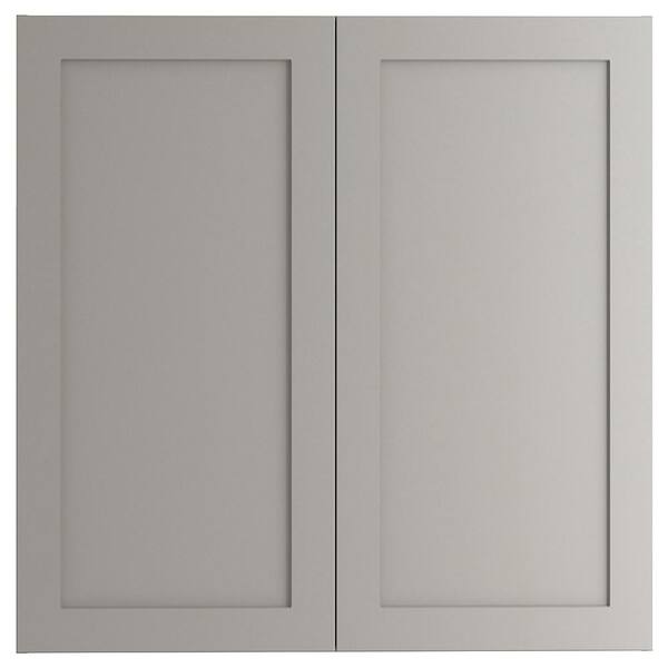 Hampton Bay Edson Shaker Assembled 36x36x12.5 in. Wall Cabinet in Gray