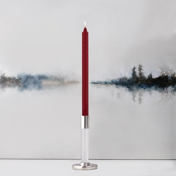 ROOT CANDLES 12 in. Timberline Arista Garnet Dinner Candle (Box of 12)