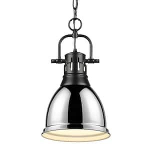 Duncan 1-Light Matte Black Standard Mini Pendant with Metal Shade