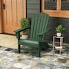 POLYWOOD Grant Park Traditional Curveback Green Plastic Outdoor Patio Adirondack Chair AD440GR