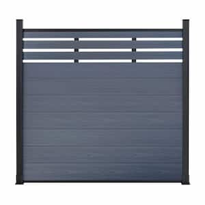 Outdoor 6 ft. H x 5.75 ft. W Grey Composite Fence Panel (10-Pack) with 2-Columns Garden Fence Board