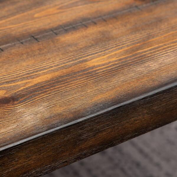 Teak Wood and Metal 72 in. Outdoor Rectangular Industrial Dining