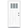 Mp Doors In X In Smooth White Left Hand Inswing Lite Frosted Craftsman Finished