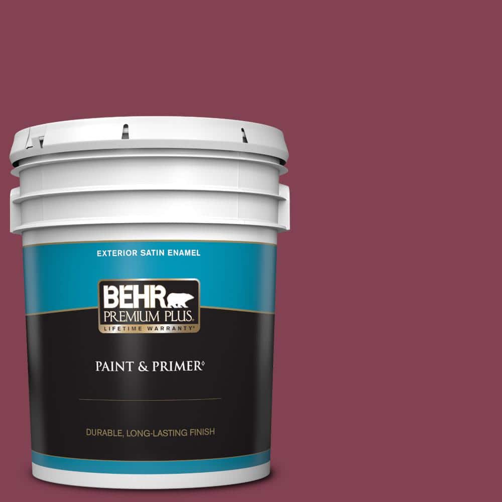 BEHR PREMIUM PLUS 5 gal. M1307 Sugar Beet Satin Enamel Exterior Paint