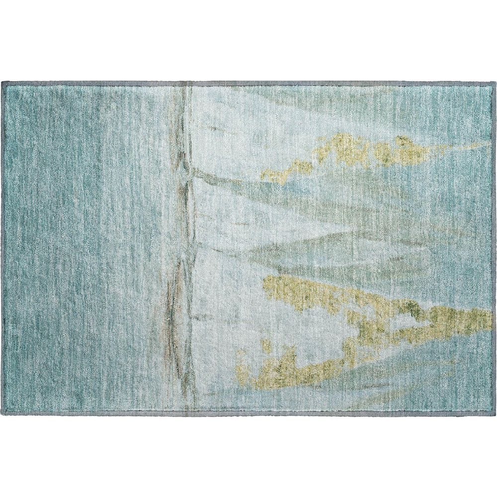 Mayfield Premium Machine Washable Abstract AMF2084 Teal 2 ft. x 3 ft. Accent Rug price history on PriceWatchPro
