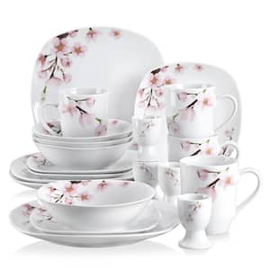 Annie 20-Piece Casual Printed white Porcelain Dinnerware Set (Service for 4)