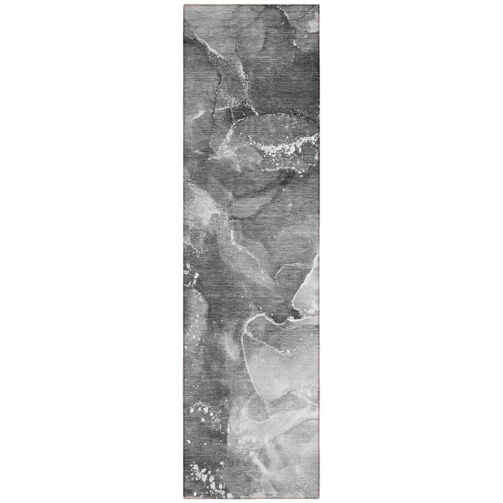 Gray 2 ft. x 8 ft. Woven Abstract Polyester Runner Indoor/Outdoor Area Rug price history on PriceWatchPro