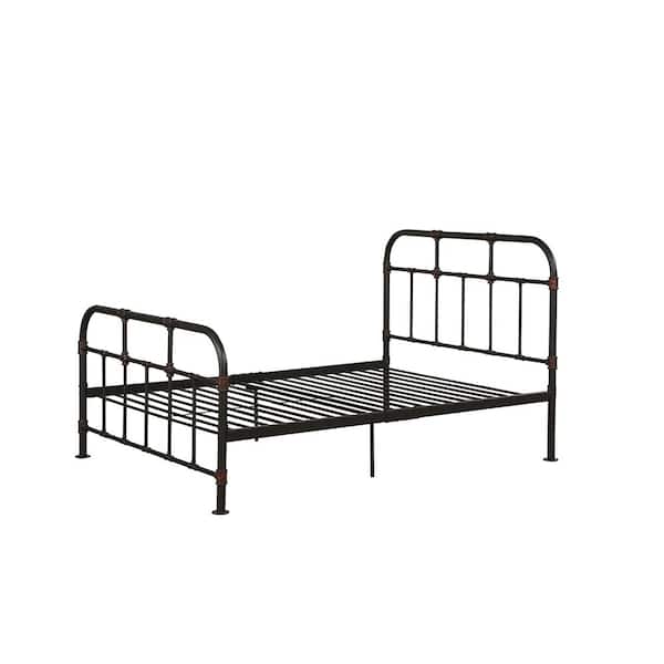 Acme Furniture Nicipolis 58 in. W Sandy Gray Full Size Bed Metal Tube