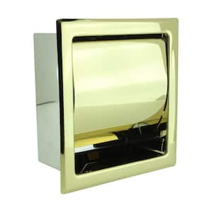 Brass Stainless Steel Toilet Paper Holder Wall Mount 6.37 in. PVD Brass FInish