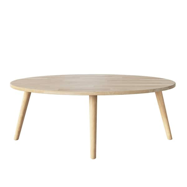 Handy Living Marcia 46.25 in. W Natural Large Oval Wood Coffee Table ...