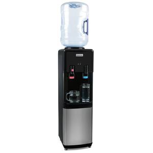 Hot and Cold 11.02 in Top Loading Water Dispenser Black