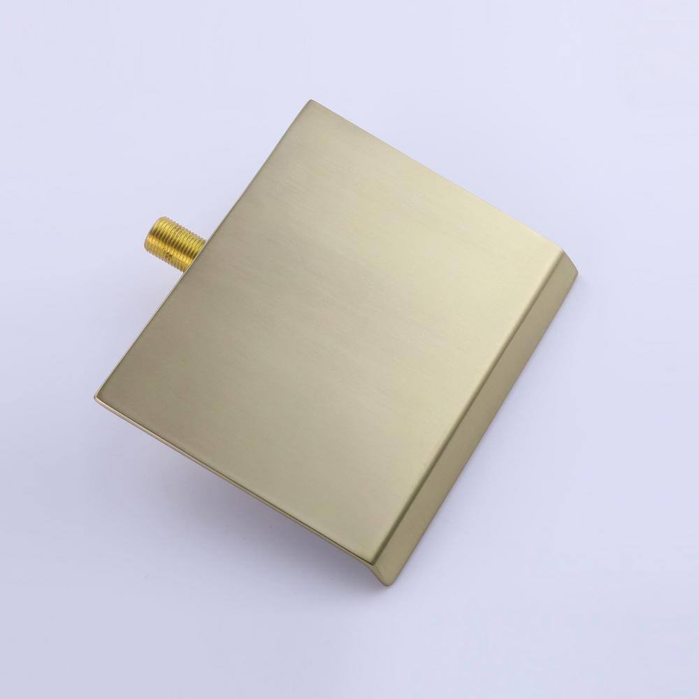 Brushed Gold Wall-Mounted Waterfall Tub Filler with Hand Shower