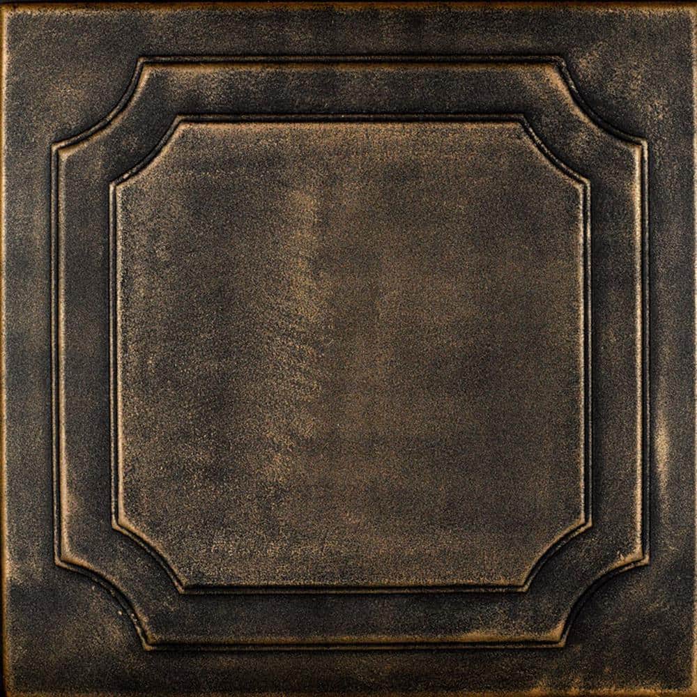 Black Gold Faux Tin Glue-Up Ceiling Tile Set