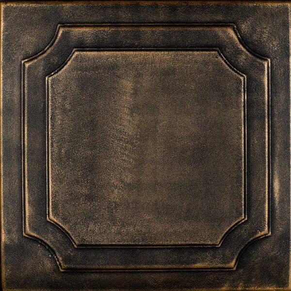 A La Maison Ceilings Virginian Black Gold 1.6 ft. x 1.6 ft. Decorative Foam Glue Up Ceiling Tile (21.6 sq. ft./Case)
