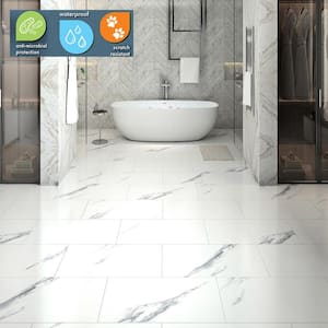 Luminescent Sky Marble 12.20 in. W x 24.41 in. L Luxury Vinyl Tile (20.69 sq. ft. / case)