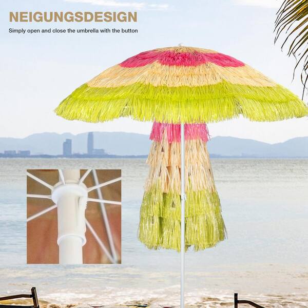 Zeus Ruta Metal Beach Hawaiian Style Umbrella in Assorted