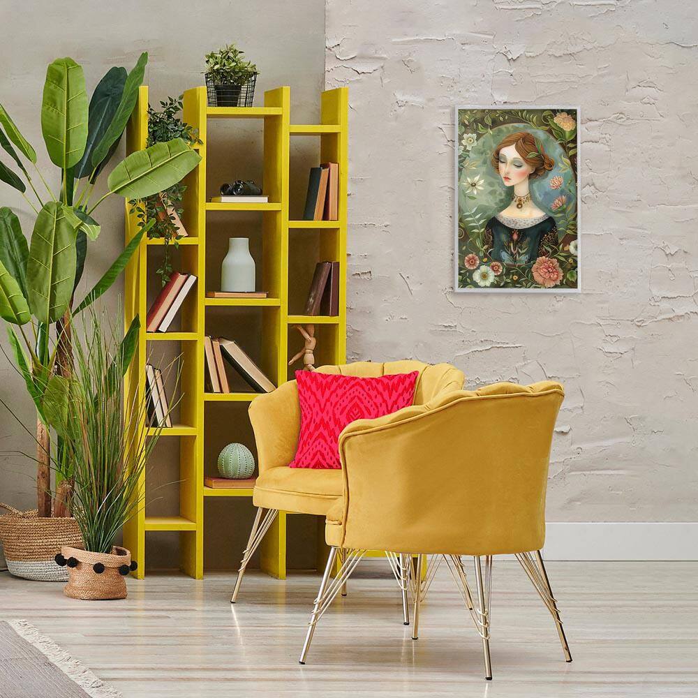 Floral Edged Victorian Woman by The Dutch Lady Gray Framed Abstract Giclee Art Print 24 in. x 16 in. price history on PriceWatchPro
