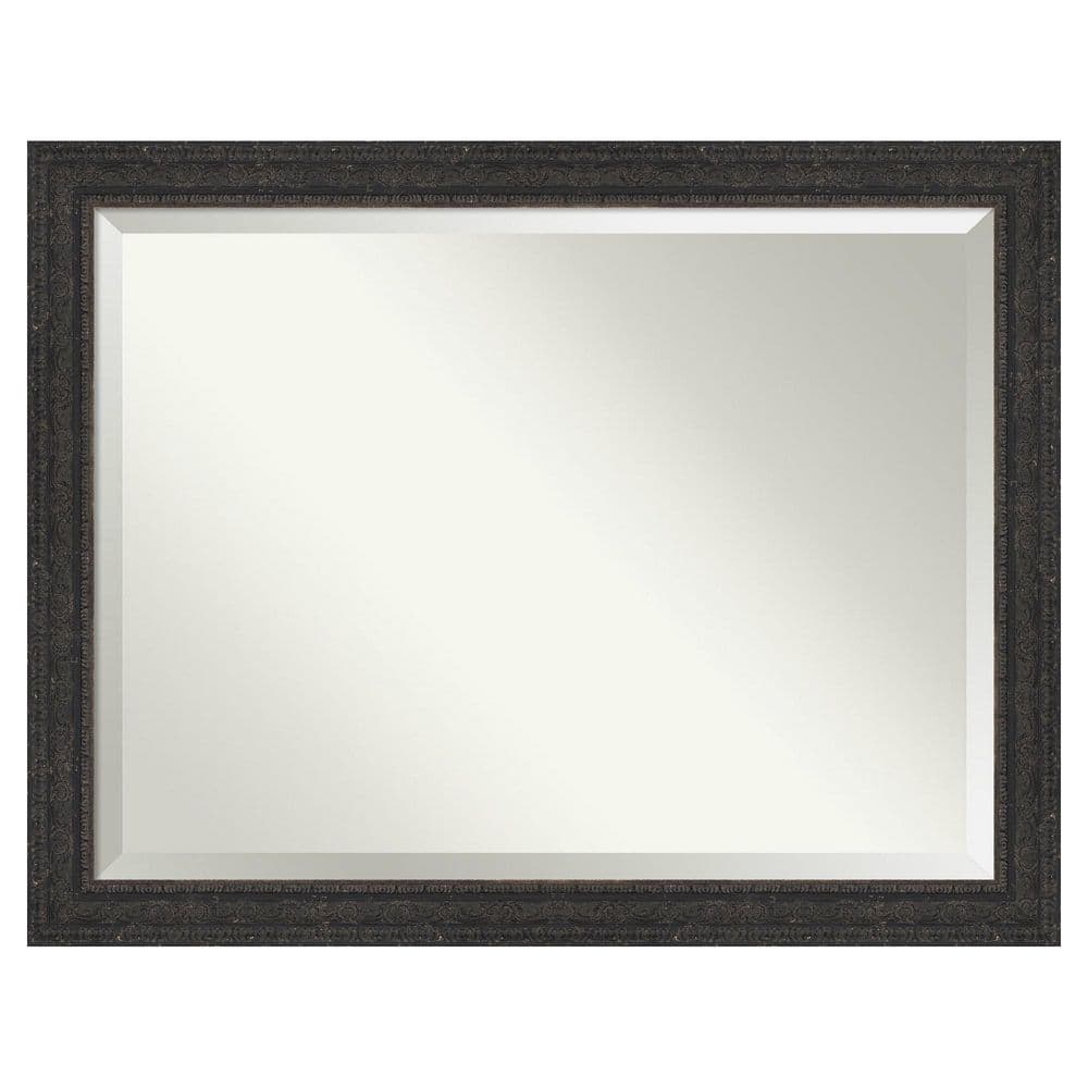 Attic Aged Black 45.5 in. x 35.5 in. Beveled Traditional Rectangle Wood Framed Bathroom Wall Mirror price history on PriceWatchPro
