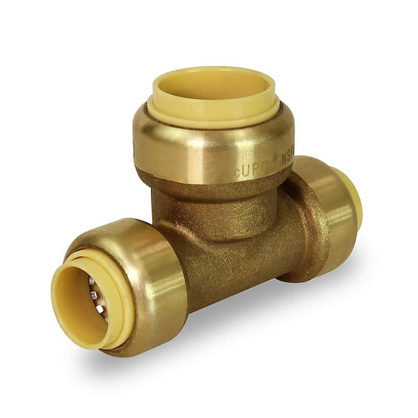 PLUMBFLEX 3/4 in. x 3/4 in. x 1/2 in. Push to Connect Reducing Tee Pipe Fittings for Pex, Copper and CPVC Piping