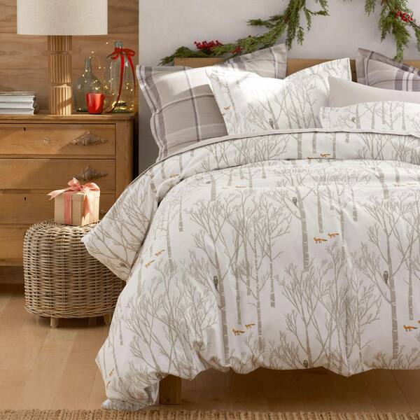 Company Cotton Wintery Forest Velvet Flannel Duvet Cover