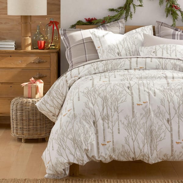 Company Cotton Wintery Forest Velvet Flannel Pillowcase Set