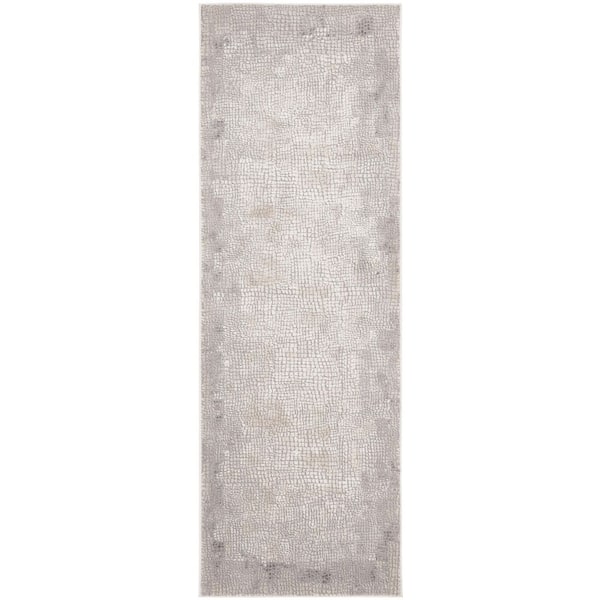 SAFAVIEH Meadow Taupe/Grey 3 ft. x 8 ft. Geometric Abstract Runner Rug