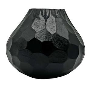 8 in. Decorative Aluminum Volcano Vase in Black