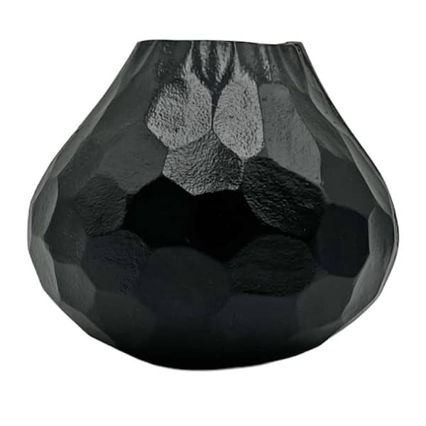 castellousa 8 in. Decorative Aluminum Volcano Vase in Black