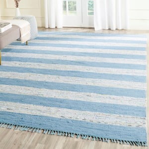Montauk Ivory/Turquoise 8 ft. x 10 ft. Solid Area Rug