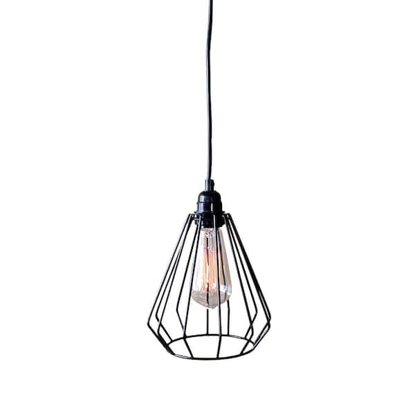 Warehouse of Tiffany Antonia 10 in. 1-Light Indoor Black Finish Pendant Lamp with Light Kit